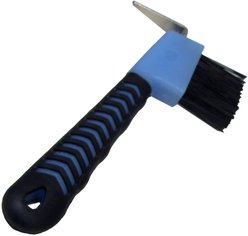 Intrepid International Rubber Grip Horse Hoof Pick with Brush, Baby Blue