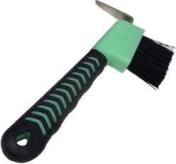 Intrepid International Rubber Grip Horse Hoof Pick with Brush, Mint Green