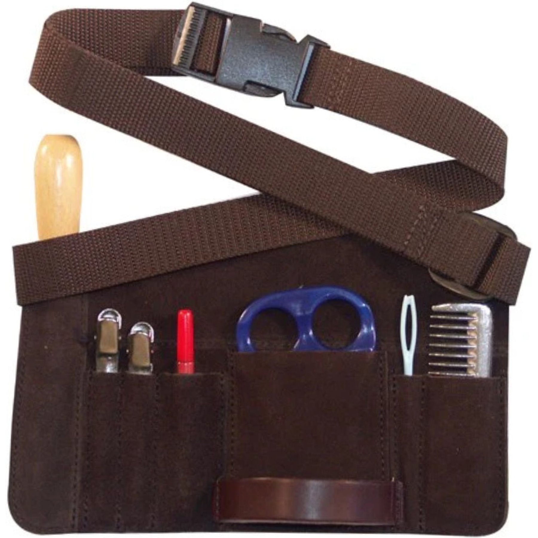 Intrepid International Leather Horse Mane Braiding Kit, Brown, 8.5 x 6.8-in