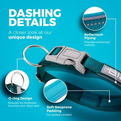 Show full view: Blazin O So Comfy O-Ring Reflective Neoprene Waterproof Dog Collar, Blue, X-Large: 18.9 to 21.7-in neck, 1.25-in wide slide 3 of 10