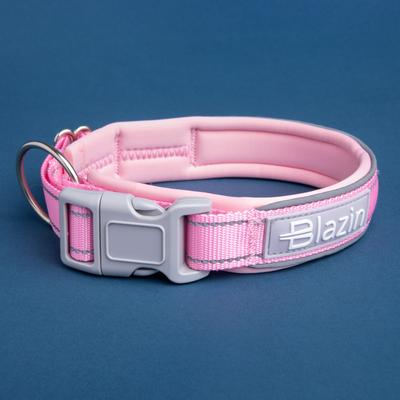 Show full view: Blazin O So Comfy O-Ring Reflective Neoprene Waterproof Dog Collar, Pink, Small: 11.8 to 14.6-in neck, 1-in wide slide 9 of 10