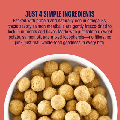 Show full view: Muenster Salmon Meatball Freeze-Dried Dog Treats, 4-oz pouch slide 7 of 7