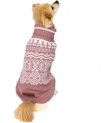 Eddie Bauer Townsend Christmas Fair Isle Dog Sweater, Heathered Pink, Medium