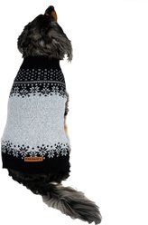 Eddie Bauer Whitman Christmas Fair Isle Dog Sweater, Grey/Black, Large
