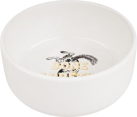 Show full view: Harry Barker Bone Appetit Ceramic Non-Skid Dog Bowl, White, Small: 3.5-cup slide 2 of 4