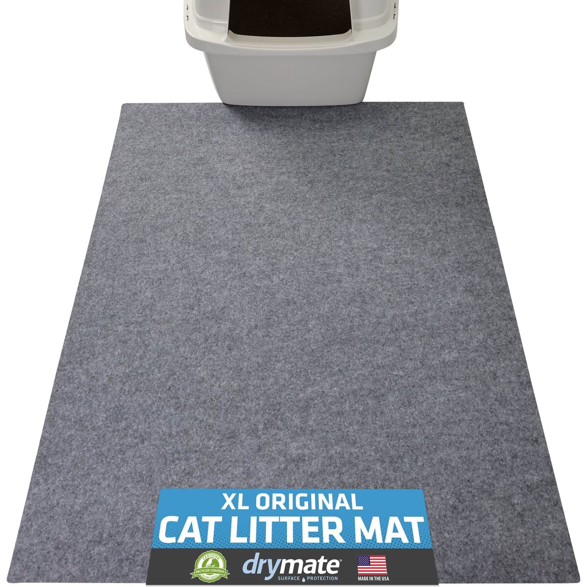 Drymate Protective & Decorative Cat Litter Mat, Light Grey, X-Large, 29-in x 36-in