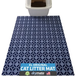 Drymate Protective & Decorative Cat Litter Mat, Indigo Blue, X-Large, 29-in x 36-in