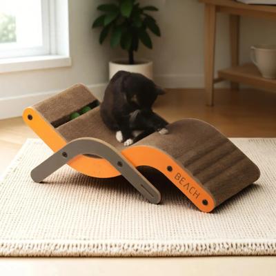 Show full view: New Age Pet Purr & Play Kitty Lounge Cat Scratcher Toy, Orange, Small slide 2 of 7
