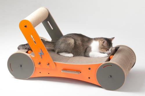 Show full view: New Age Pet Purr & Play Kitty Trolley Cat Scratcher Toy, Orange slide 9 of 9