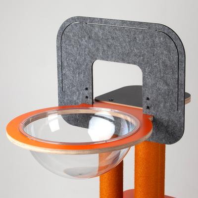 Show full view: New Age Pet Purr & Play Kitty Basketball Hoop Cat Scratcher Toy, Orange slide 6 of 10