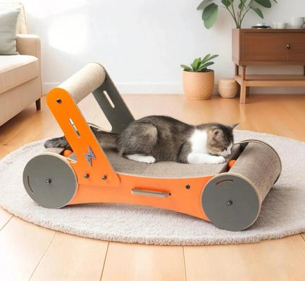 Show full view: New Age Pet Purr & Play Kitty Trolley Cat Scratcher Toy, Orange slide 2 of 9