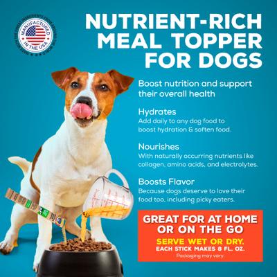 Show full view: Brutus Broth Chicken Bone Broth Powder Hip & Joint with Glucosamine On-the-Go Dog Food Topper, 5 count​ slide 4 of 11