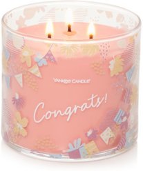 Yankee Candle White Strawberry Bellini Congrats! 3-Wick Decorative Candle