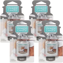 Yankee Candle Car Jar Ultimate Air Freshener, Coconut Beach, 4 count