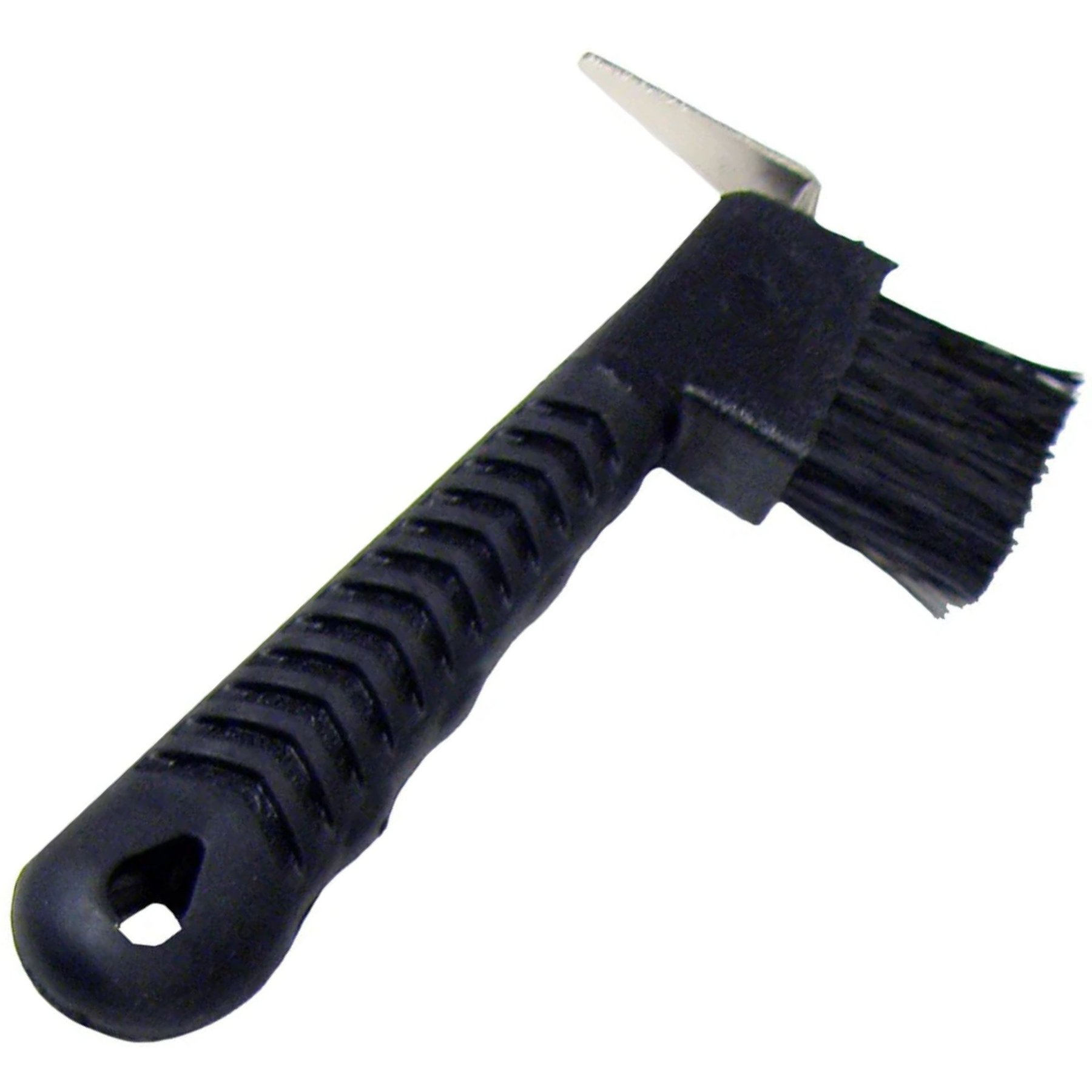 Intrepid International Rubber Grip Horse Hoof Pick with Brush, Black
