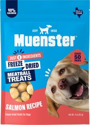 Muenster Salmon Meatball Freeze-Dried Dog Treats, 4-oz pouch