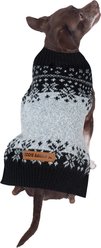 Eddie Bauer Whitman Christmas Fair Isle Dog Sweater, Grey/Black, X-Small