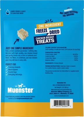 Show full view: Muenster Chicken Breast Freeze-Dried Dog Treats, 3-oz pouch slide 3 of 7