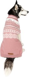 Eddie Bauer Townsend Christmas Fair Isle Dog Sweater, Heathered Pink, X-Large