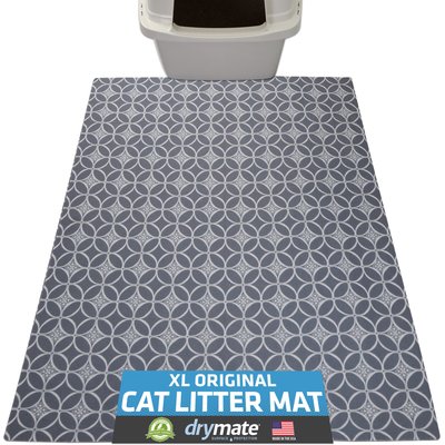 Drymate Drymate Protective & Decorative Cat Litter Mat, Indigo Grey, X-Large, 29-in x 36-in