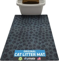 Drymate Protective & Decorative Cat Litter Mat, Paw Dots, Large, 20-in x 28-in