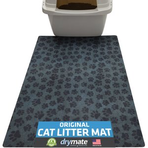 Drymate Protective & Decorative Cat Litter Mat, Paw Dots, Large, 20-in x 28-in