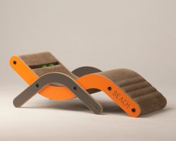 New Age Pet Purr & Play Kitty Lounge Cat Scratcher Toy, Orange, Small