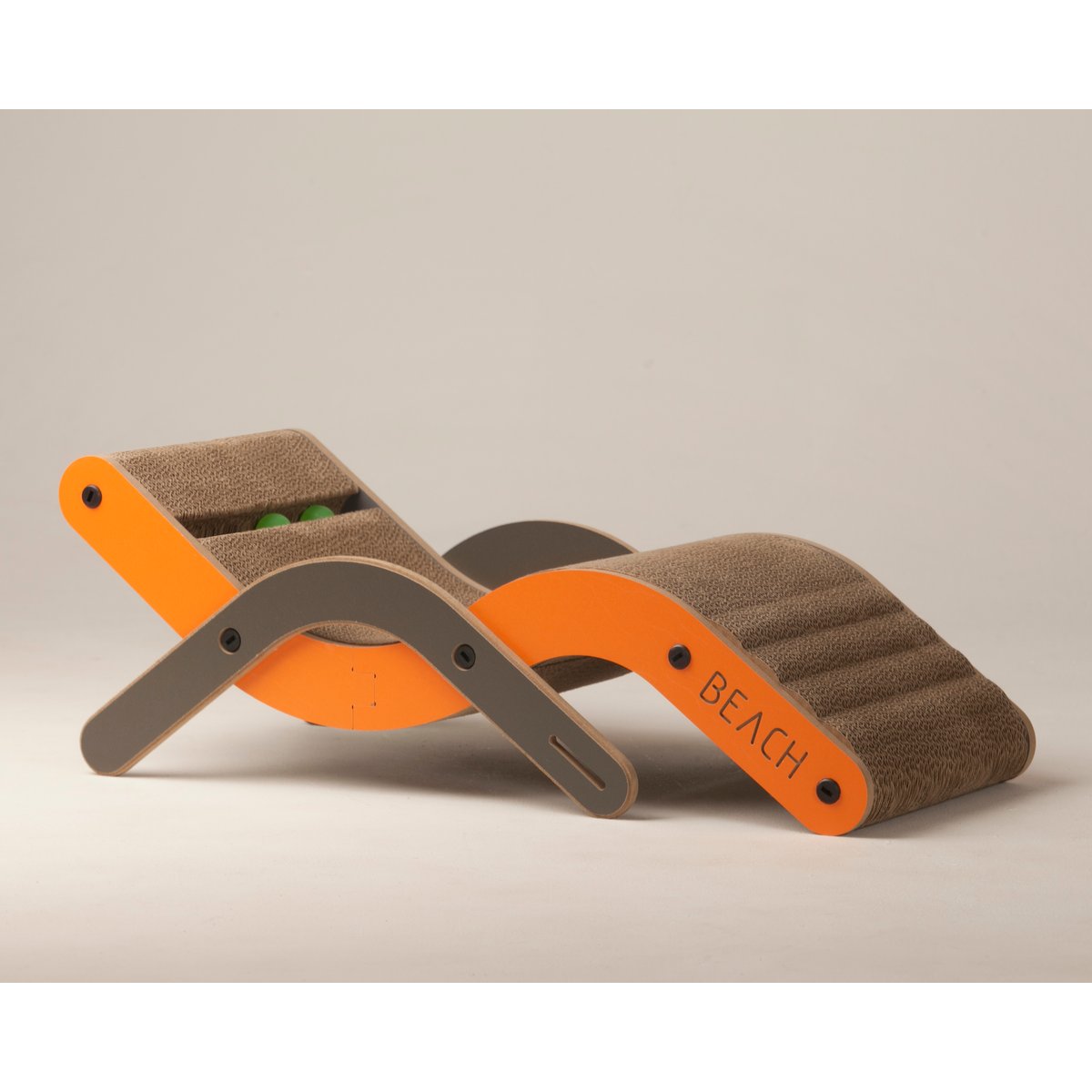 New Age Pet Purr & Play Kitty Lounge Cat Scratcher Toy, Orange, Small
