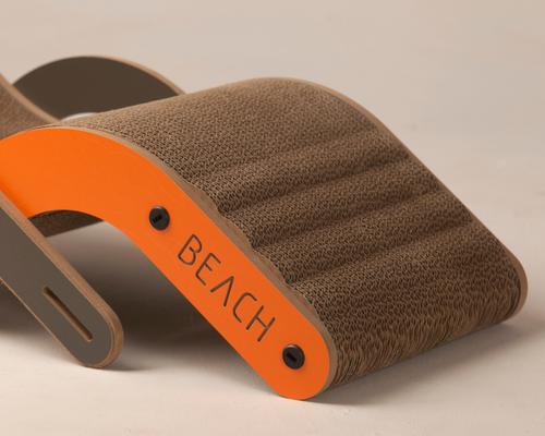 Show full view: New Age Pet Purr & Play Kitty Lounge Cat Scratcher Toy, Orange, Small slide 3 of 7