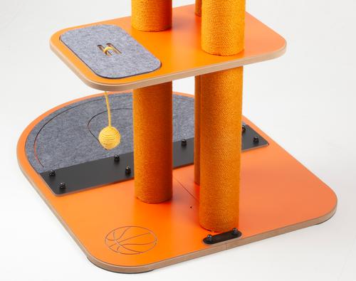 Show full view: New Age Pet Purr & Play Kitty Basketball Hoop Cat Scratcher Toy, Orange slide 7 of 10