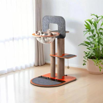 Show full view: New Age Pet Purr & Play Kitty Basketball Hoop Cat Scratcher Toy, Orange slide 3 of 10