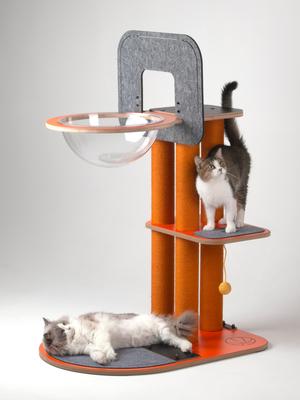Show full view: New Age Pet Purr & Play Kitty Basketball Hoop Cat Scratcher Toy, Orange slide 4 of 10