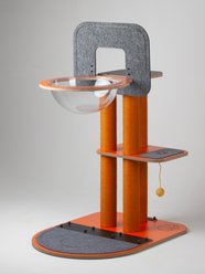 New Age Pet Purr & Play Kitty Basketball Hoop Cat Scratcher Toy, Orange