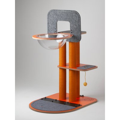 New Age Pet New Age Pet Purr & Play Kitty Basketball Hoop Cat Scratcher Toy, Orange