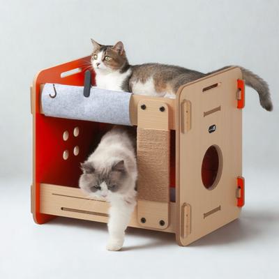 Show full view: New Age Pet Purr & Play Bunk Bed Cat Scratcher Toy, Orange slide 7 of 8