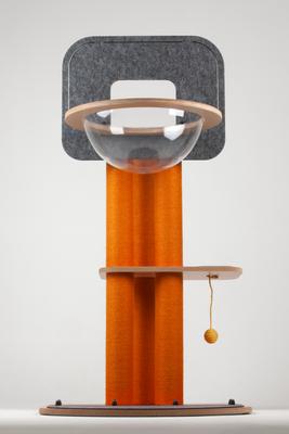 Show full view: New Age Pet Purr & Play Kitty Basketball Hoop Cat Scratcher Toy, Orange slide 9 of 10