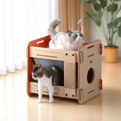 Show full view: New Age Pet Purr & Play Bunk Bed Cat Scratcher Toy, Orange slide 2 of 8