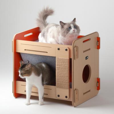 Show full view: New Age Pet Purr & Play Bunk Bed Cat Scratcher Toy, Orange slide 6 of 8