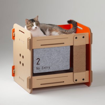 New Age Pet New Age Pet Purr & Play Bunk Bed Cat Scratcher Toy, Orange