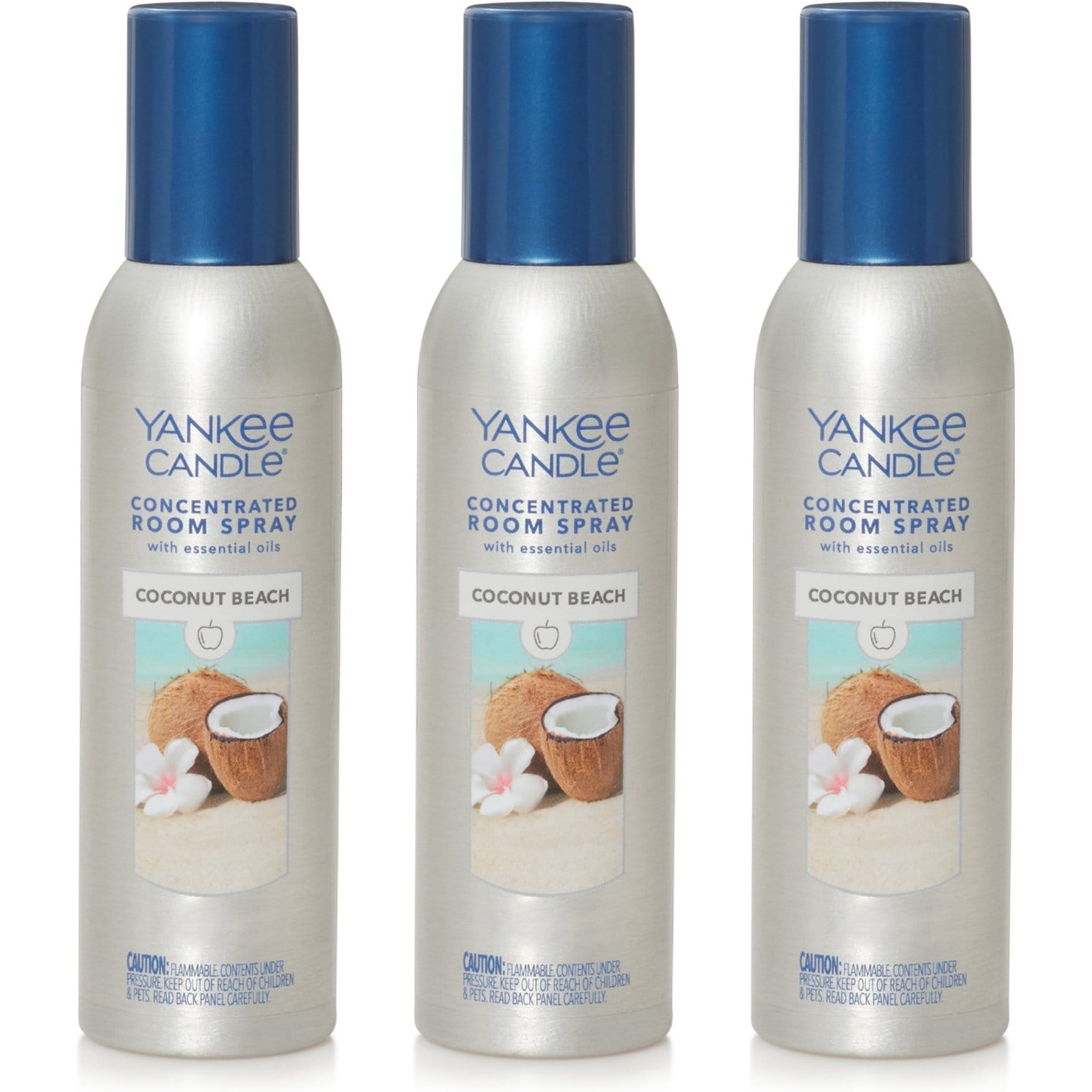 Yankee Candle Concentrated Room Air Freshener Spray, Coconut Beach, 1.5-oz bottle, 3 count