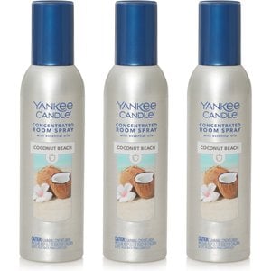 YANKEE CANDLE Concentrated Room Air Freshener Spray, Coconut Beach, 1.5-oz bottle, 3 count