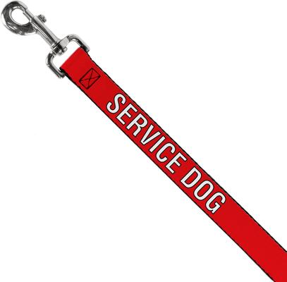 Show full view: Buckle-Down Service Dog Polyester Dog Leash, Red, 6-ft long, 1-in wide slide 3 of 7