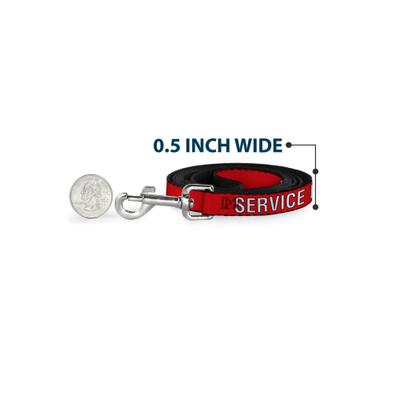 Show full view: Buckle-Down Service Dog Polyester Dog Leash, Red, 6-ft long, 1-in wide slide 5 of 7