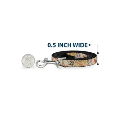 Show full view: Buckle-Down Summer Harmony Collage Polyester Dog Leash, 6-ft long, 1-in wide slide 4 of 6