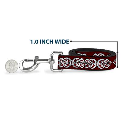 Show full view: Buckle-Down Celtic Knot Polyester Dog Leash, Red, 6-ft long, 1-in wide slide 6 of 7