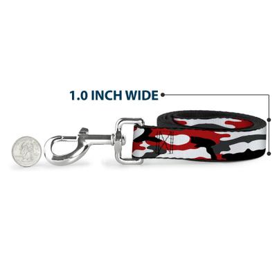 Show full view: Buckle-Down Camo Polyester Dog Leash, Red, 6-ft long, 1-in wide slide 5 of 6