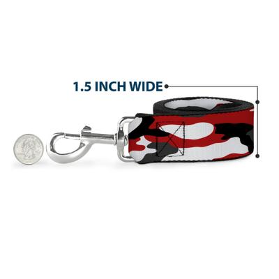 Show full view: Buckle-Down Camo Polyester Dog Leash, Red, 6-ft long, 1-in wide slide 6 of 6