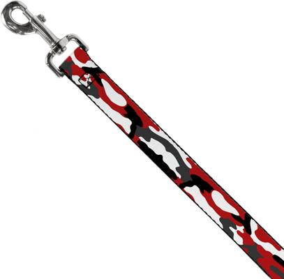 Show full view: Buckle-Down Camo Polyester Dog Leash, Red, 6-ft long, 1-in wide slide 2 of 6
