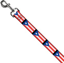 Buckle-Down Puerto Rico Flag Repeat Polyester Dog Leash, 4-ft long, 1-in wide slide 2 of 6