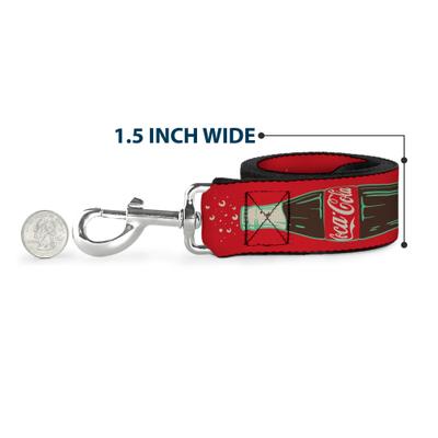 Show full view: Buckle-Down Coca-Cola Vintage Delicious Go Refreshed & Bottle Polyester Dog Leash, Red, 4-ft long, 1-in wide slide 6 of 6